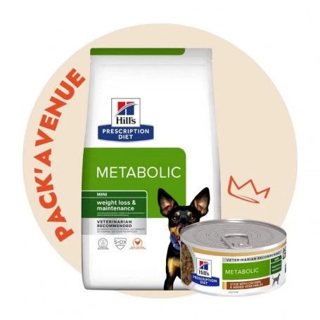 Pack'Avenue Hill's Prescription Diet Metabolic Pour Petit Chien Au Poulet 3 Pack'Avenue Hill's Prescription Diet Metabolic Pour Petit Chien Au Poulet