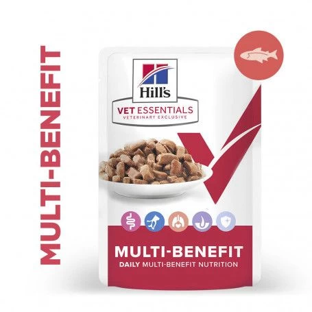 Vet Essentials Chat Multi-Benefit Adult 1+ Saumon Sachet Repas 3 Vet Essentials Chat Multi-Benefit Adult 1+ Saumon Sachet Repas
