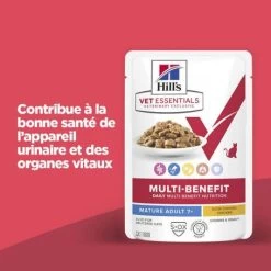 Vet Essentials Chat Multi-Benefit Mature Adulte 7+ Poulet Sachet Repas -Animaux Fournitures Magasin vet essentials chat multi benefit matur adulte 7 poulet sachet repas 1