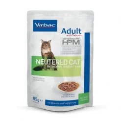 Virbac Veterinary HPM Chat Adult Neutered Saumon Sachets Repas